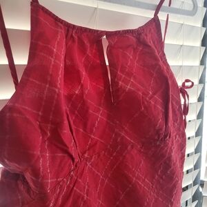 Tommy Jeans Red Sleeveless Plaid Dress